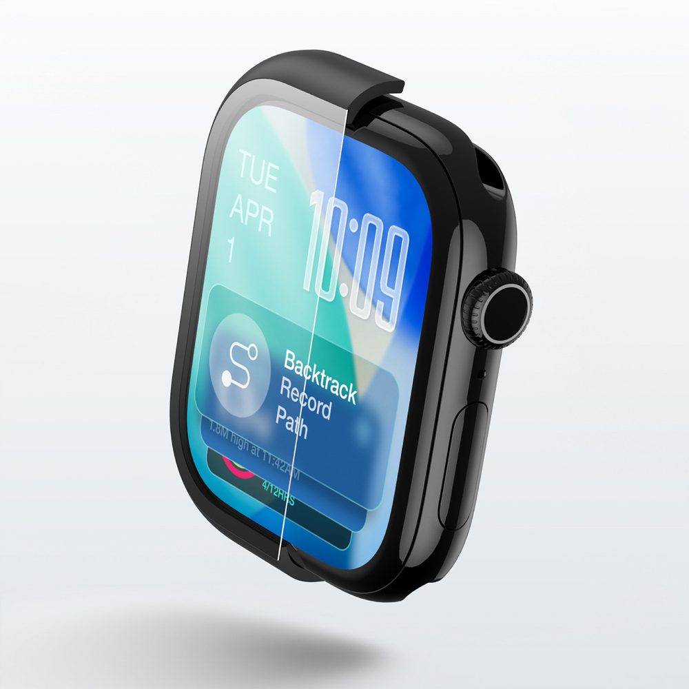 AmazingThing Radix Glass Screen Protector with Case for Apple Watch Series 11 42mm - Blackeng