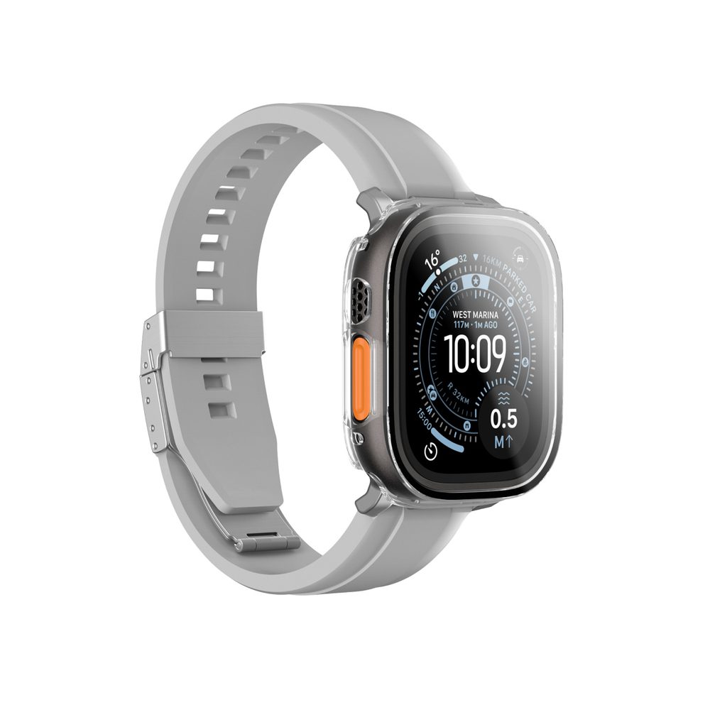 AmazingThing Radix Glass Screen Protector with Case for Apple Watch UItra 3 49mm - Cleareng