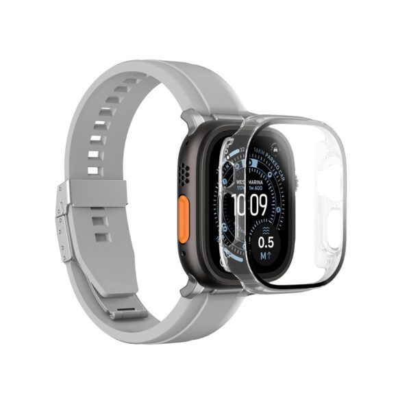 AmazingThing Radix Glass Screen Protector with Case for Apple Watch UItra 3 49mm - Cleareng