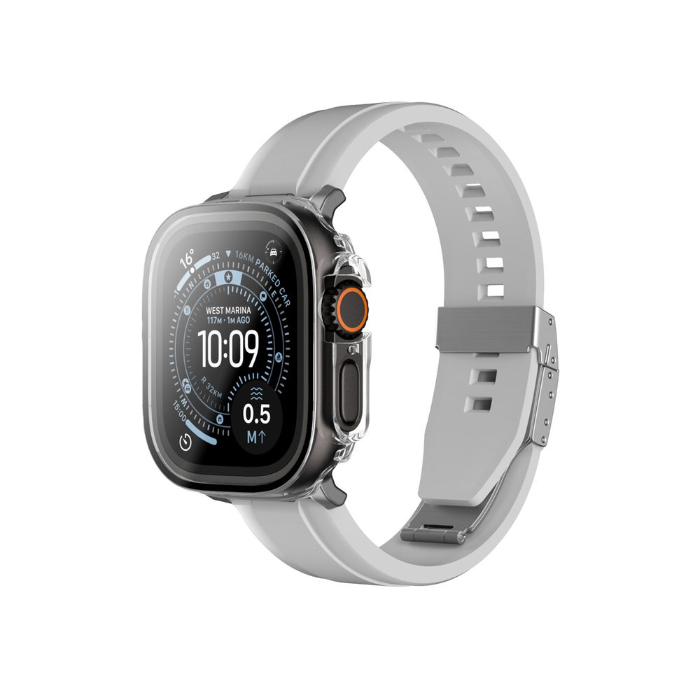 AmazingThing Radix Glass Screen Protector with Case for Apple Watch UItra 3 49mm - Cleareng