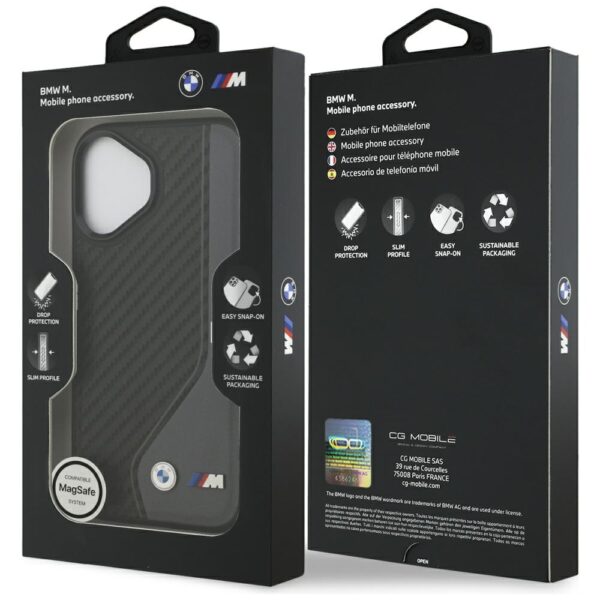 BMW M Carbon Logo MagSafe Case for iPhone 17 - Black and Grayeng