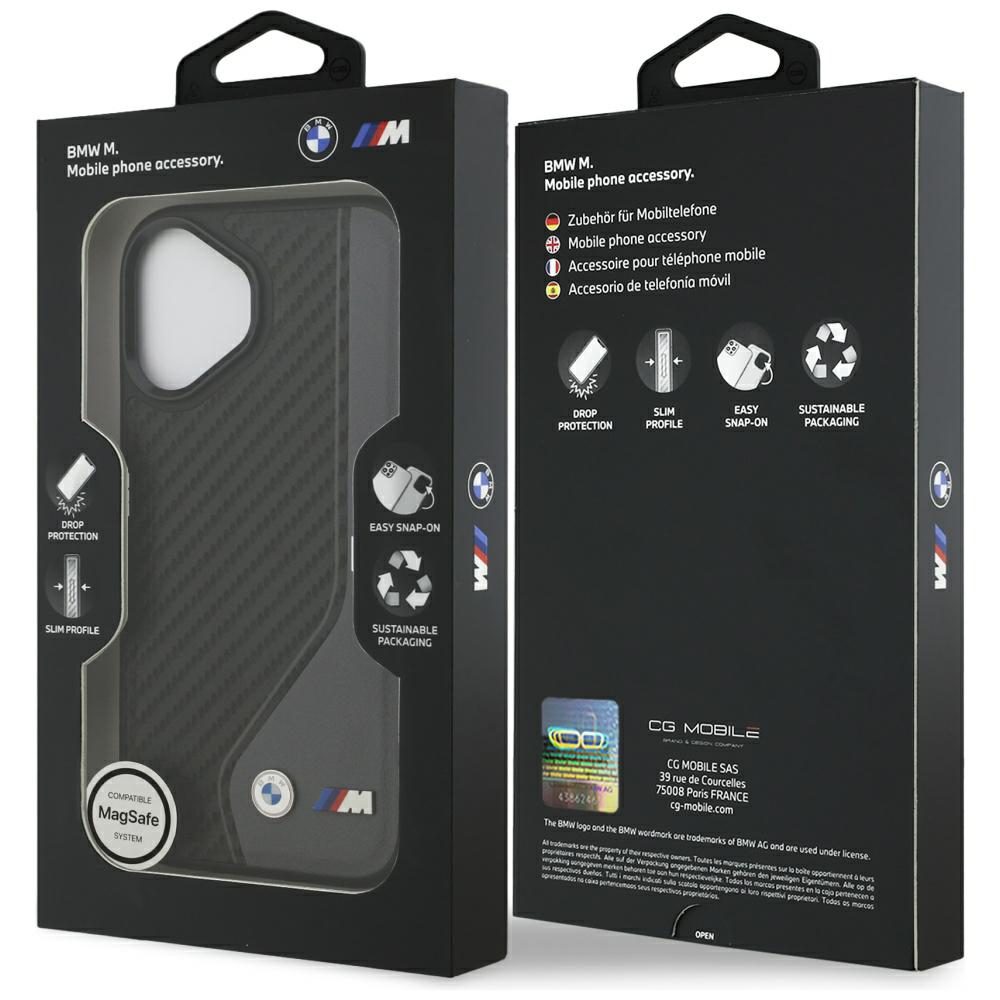 BMW M Carbon Logo MagSafe Case for iPhone 17 - Black and Grayeng