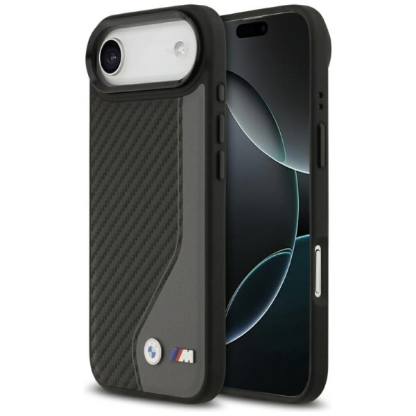 BMW M Carbon Logo MagSafe iPhone Air Case - Black and Grayeng