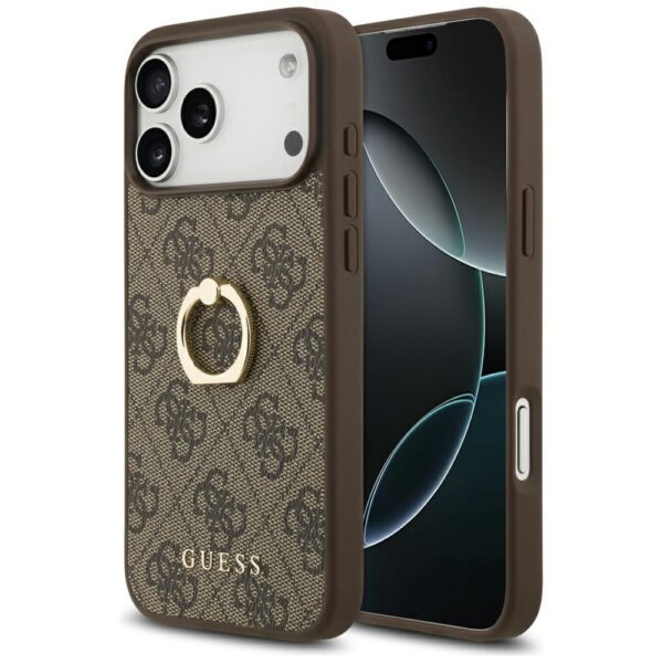 Guess 4G Ring Stand Case for iPhone 17 Pro Max - Browneng