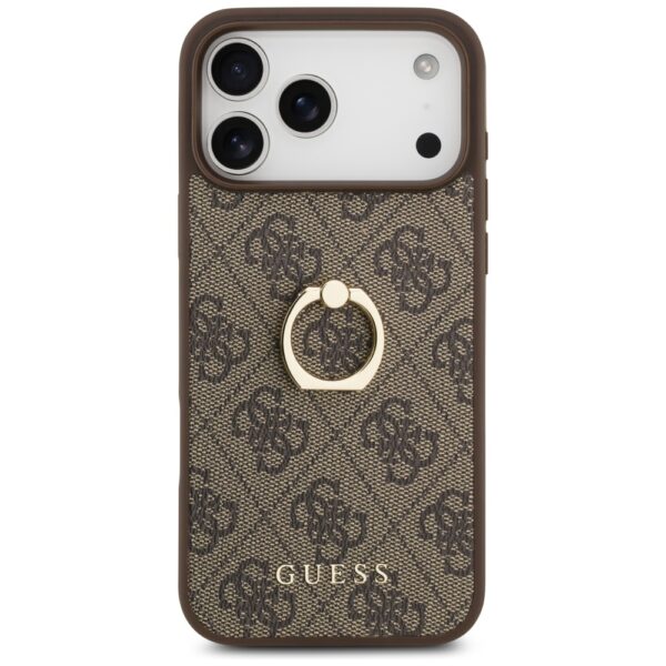 Guess 4G Ring Stand Case for iPhone 17 Pro Max - Browneng