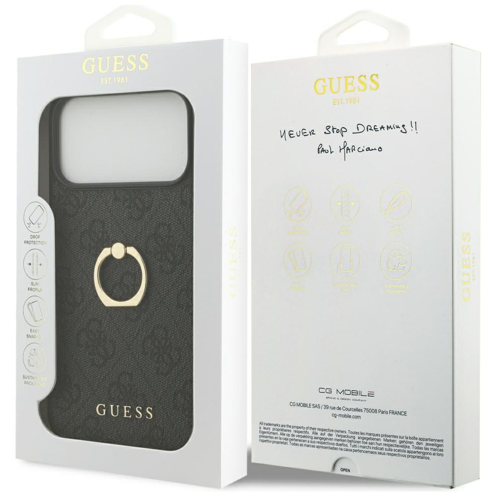 Guess 4G Ring Stand case for iPhone 17 Pro Max - blackeng