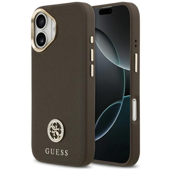 200854_1 Guess Grained Strass Logo MagSafe case for iPhone 17 - browneng