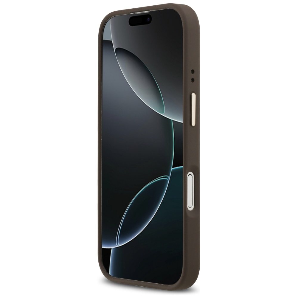 200854_5 Guess Grained Strass Logo MagSafe case for iPhone 17 - browneng