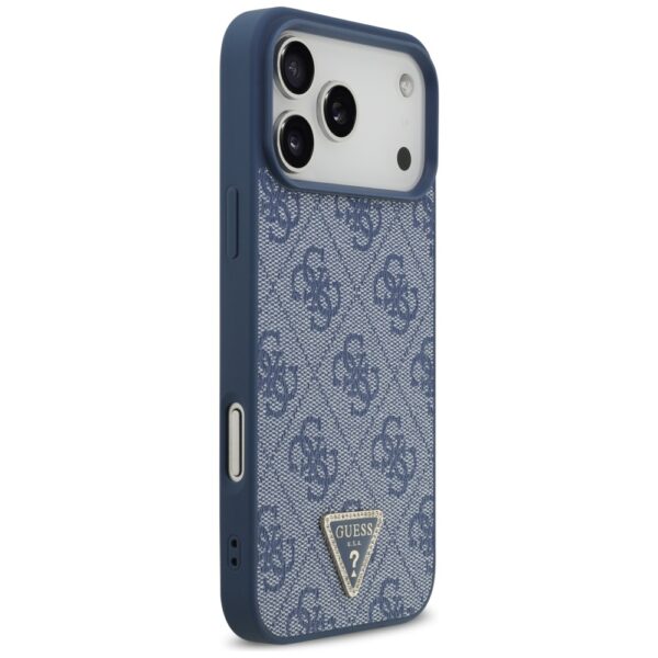 200873_4 Guess Leather 4G Triangle Strass MagSafe Case for iPhone 17 Pro Max - Blueeng