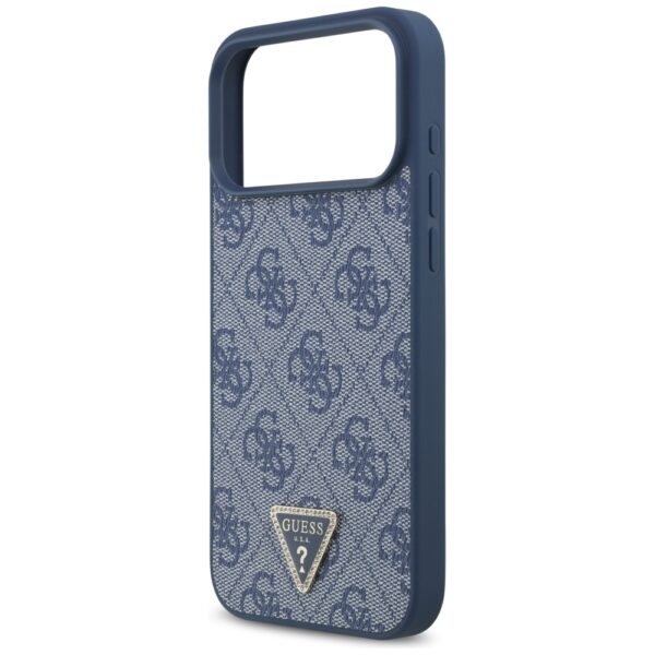 200873_6 Guess Leather 4G Triangle Strass MagSafe Case for iPhone 17 Pro Max - Blueeng