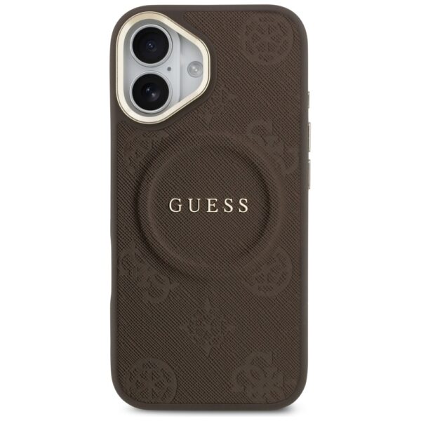 200877_3 Guess Peony Hot Stamp MagSafe Case for iPhone 17 - Browneng
