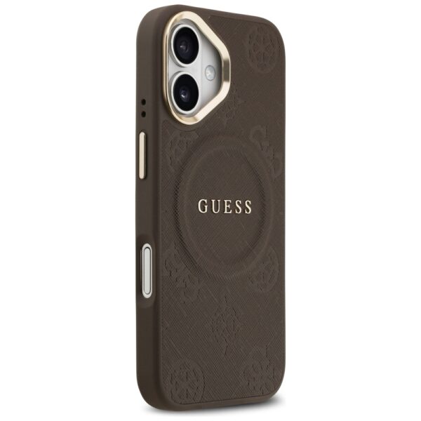 200877_4 Guess Peony Hot Stamp MagSafe Case for iPhone 17 - Browneng