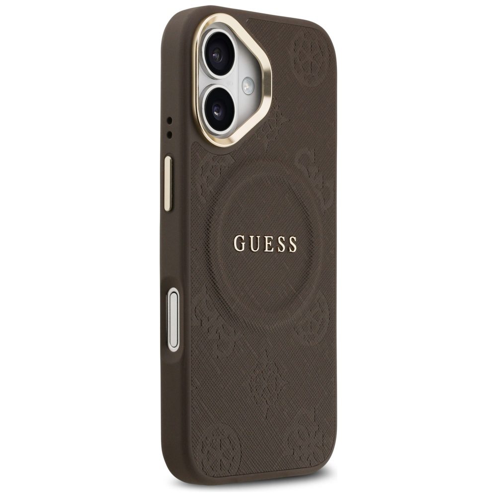 200877_4 Guess Peony Hot Stamp MagSafe Case for iPhone 17 - Browneng