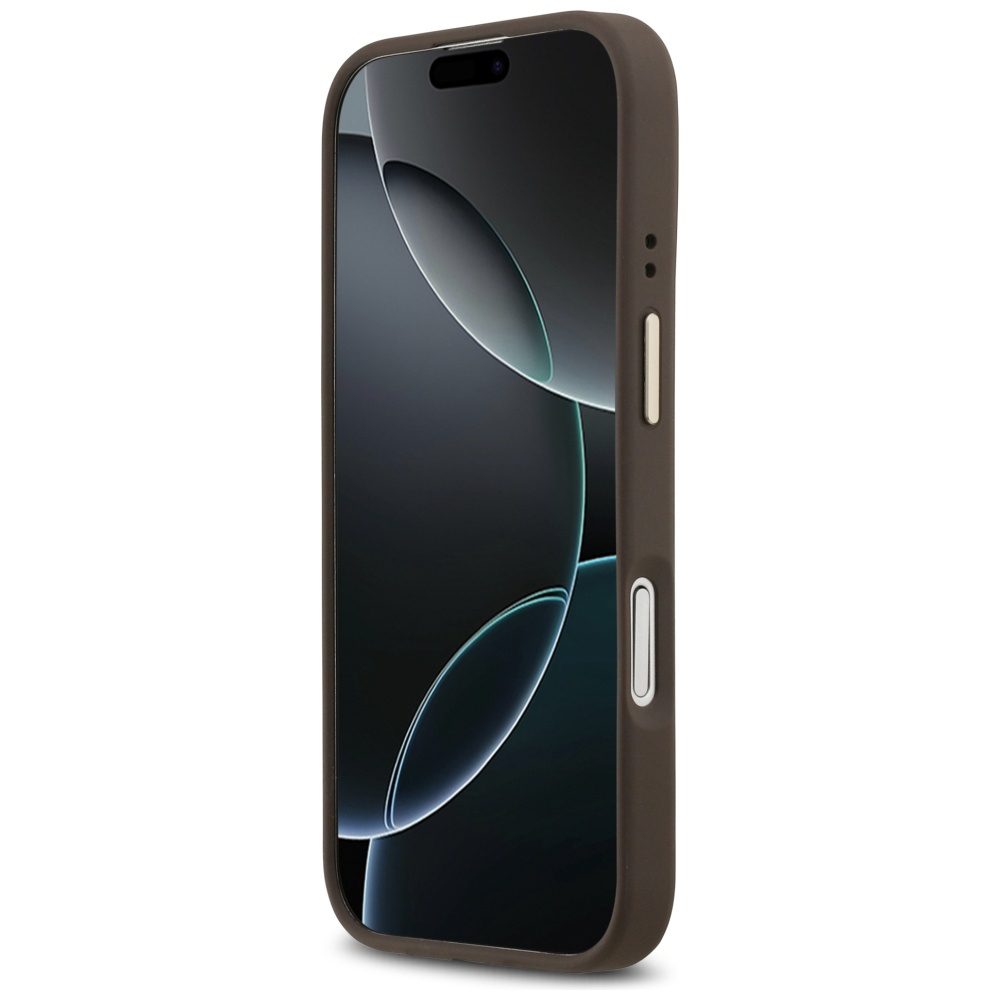 200877_5 Guess Peony Hot Stamp MagSafe Case for iPhone 17 - Browneng