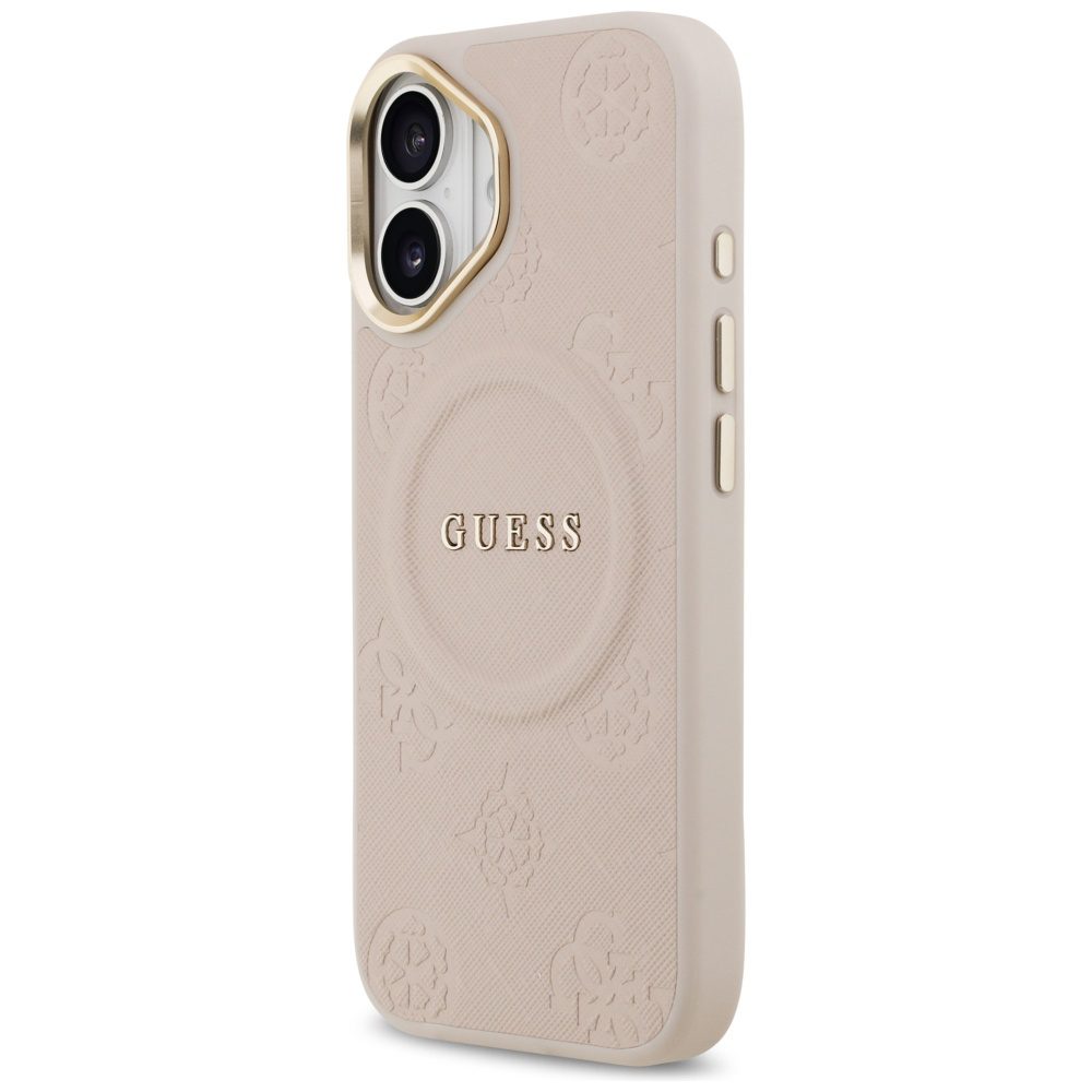 200886_2 Guess Peony Hot Stamp MagSafe iPhone 17 Case - Pinkeng