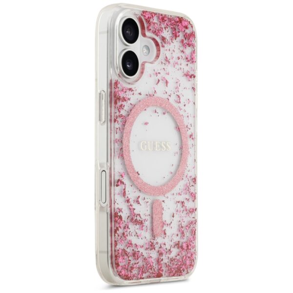 Guess Resin Bottom Glitter MagSafe Case for iPhone 17 - Pinkeng