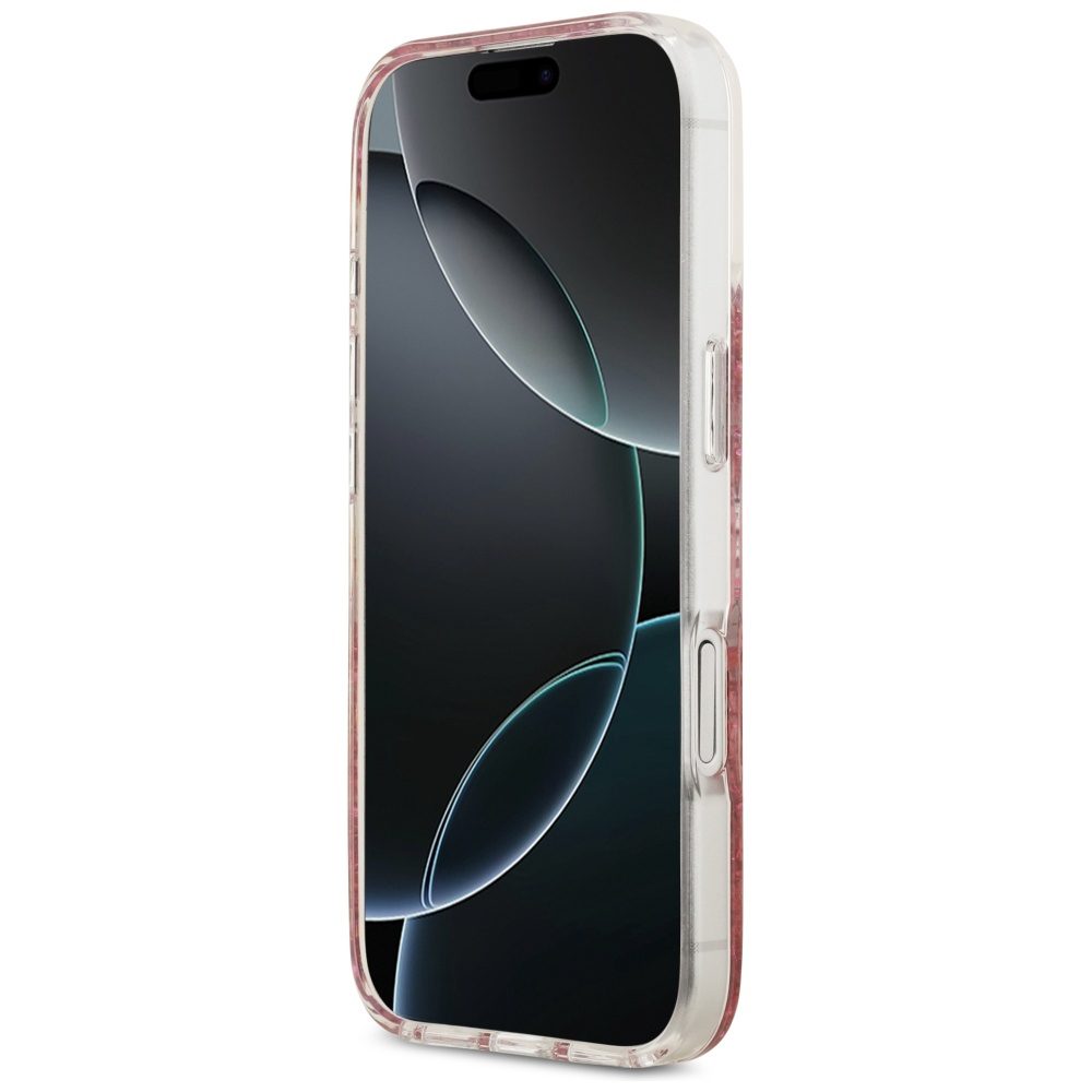 Guess Resin Bottom Glitter MagSafe Case for iPhone 17 - Pinkeng