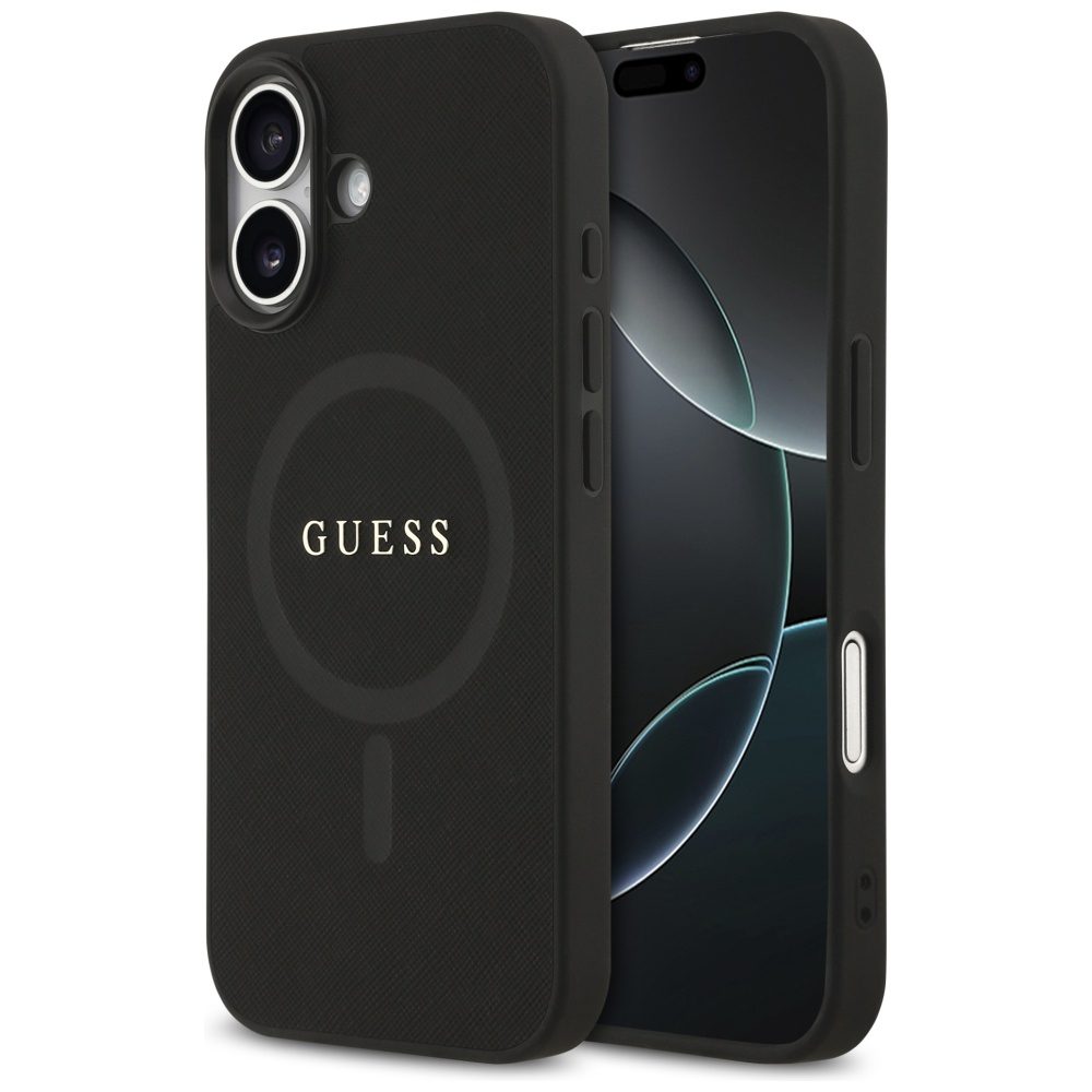 Guess Saffiano Classic Logo MagSafe case for iPhone 17 - blackeng