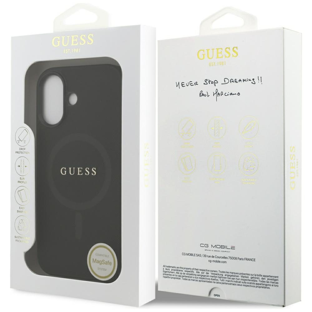 Guess Saffiano Classic Logo MagSafe case for iPhone 17 - blackeng