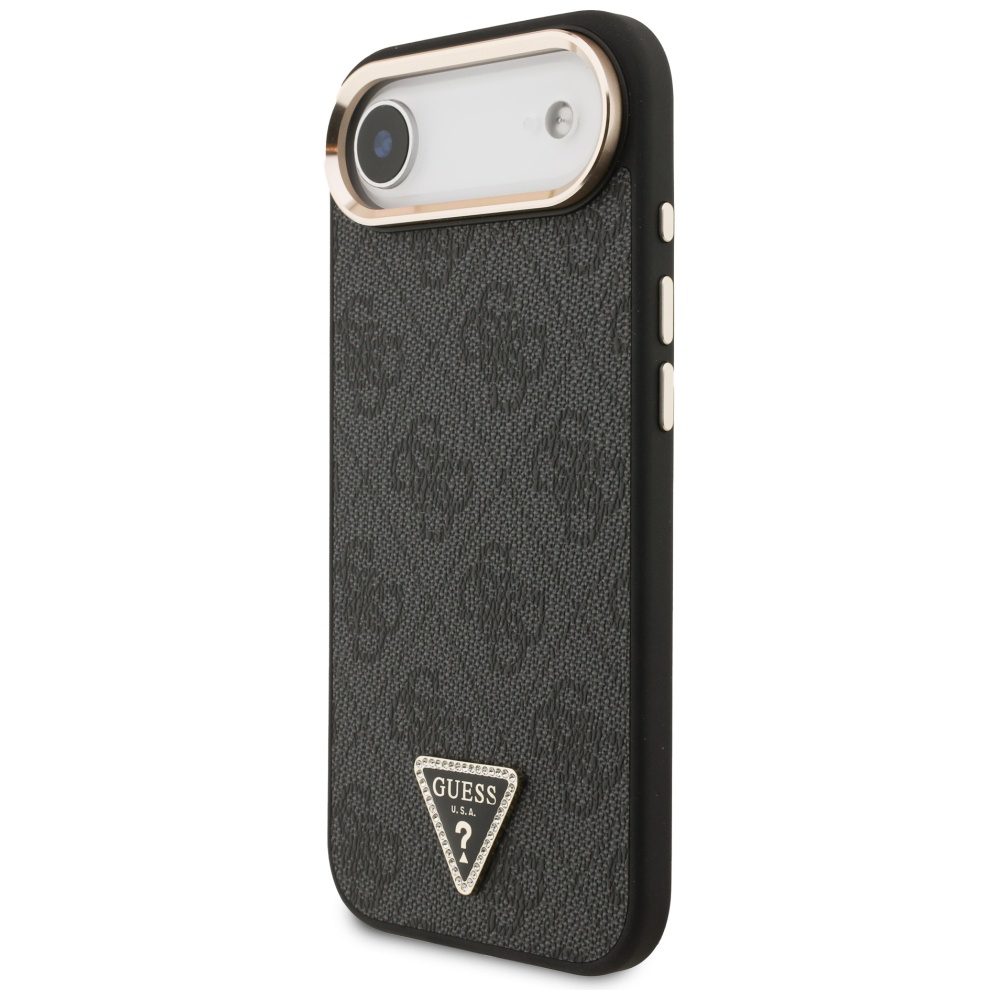 Guess 4G Triangle Logo MagSafe case for iPhone Air - black and goldeng