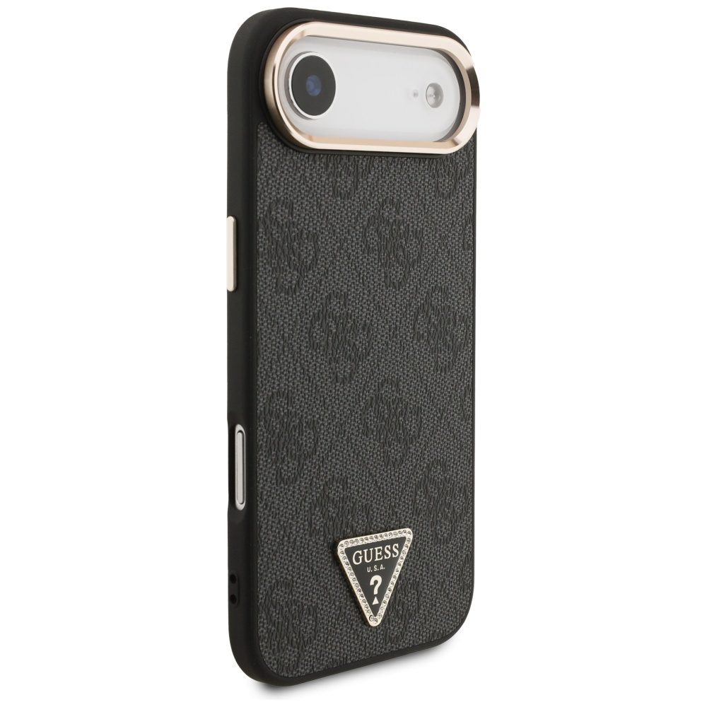 Guess 4G Triangle Logo MagSafe case for iPhone Air - black and goldeng