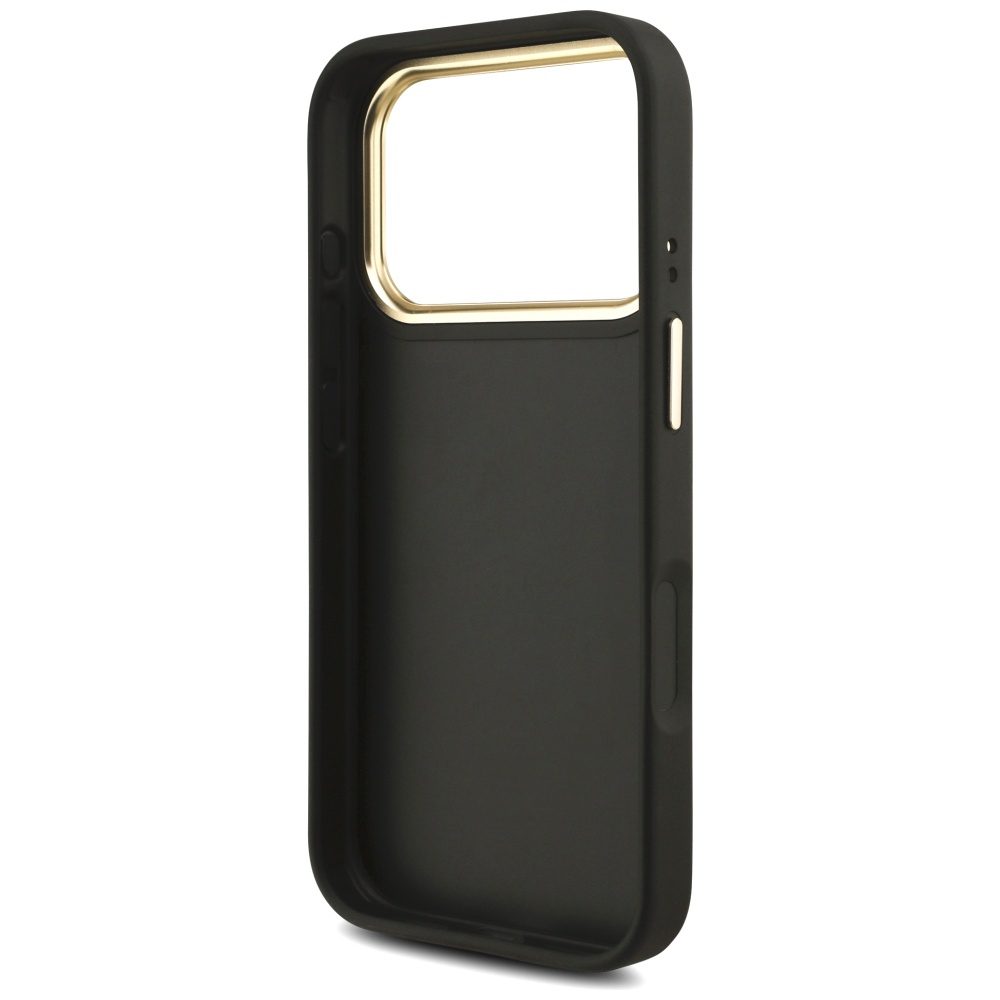 201104_7 Guess 4G Big 4G Classic Logo Big Strap Metal Buttons Case for iPhone 17 Pro - Blackeng