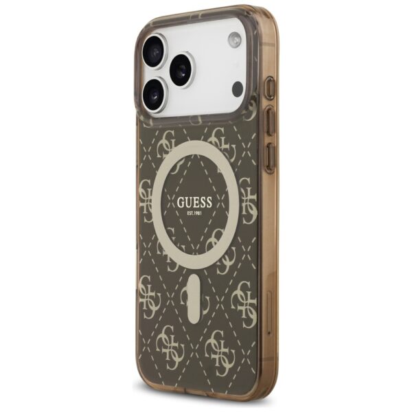 Guess IML 4G Background MagSafe Case for iPhone 17 Pro - Browneng