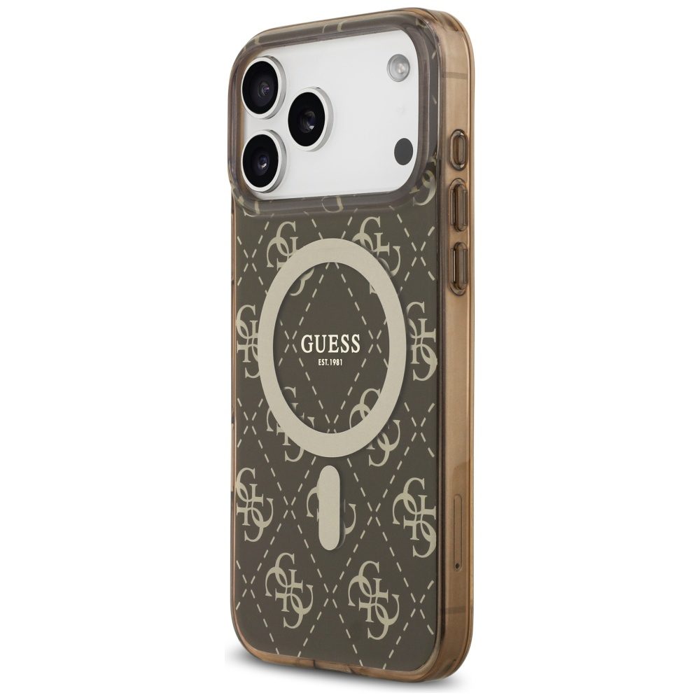 Guess IML 4G Background MagSafe Case for iPhone 17 Pro Max - Browneng