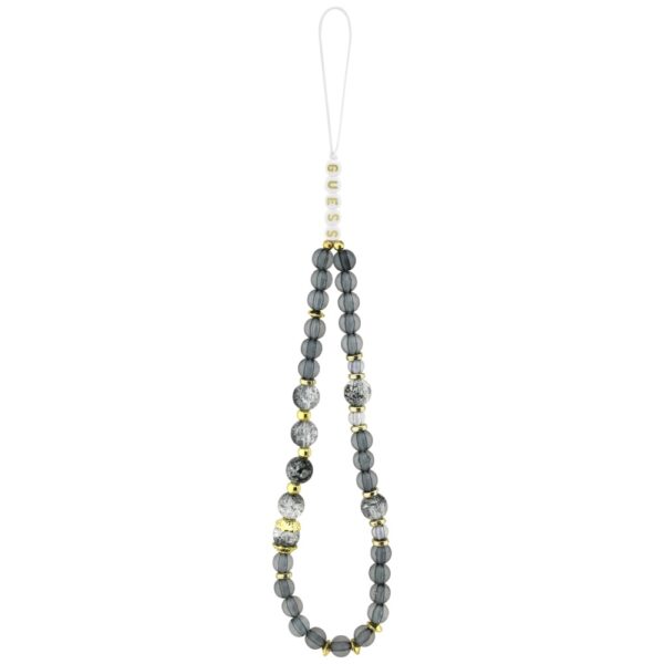 201185_2 Guess IML Flowers Pearl Strap MagSafe case for iPhone 17 Pro - blackeng