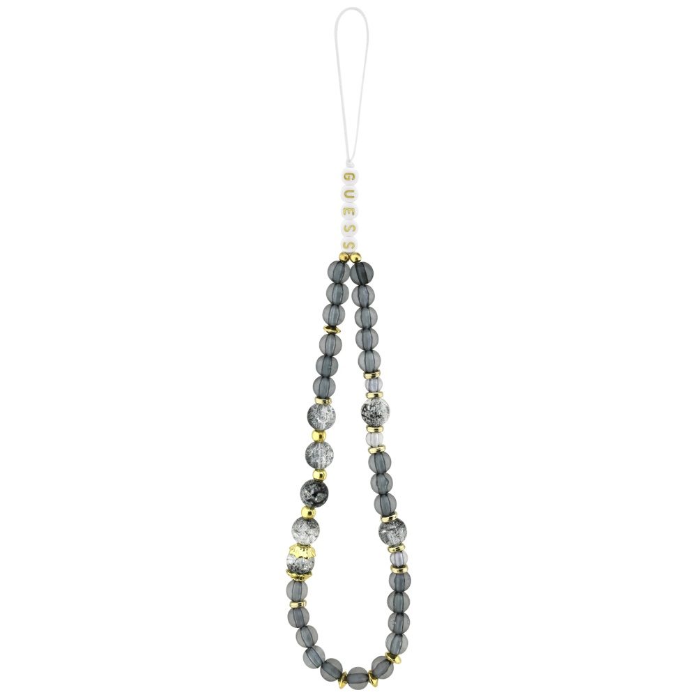 201185_2 Guess IML Flowers Pearl Strap MagSafe case for iPhone 17 Pro - blackeng