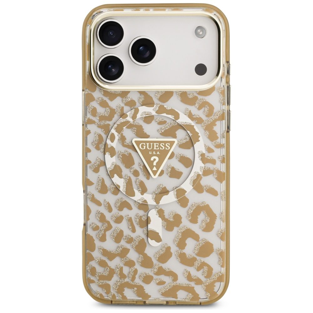 Guess Leopard Glitter MagSafe Case for iPhone 17 Pro - Browneng