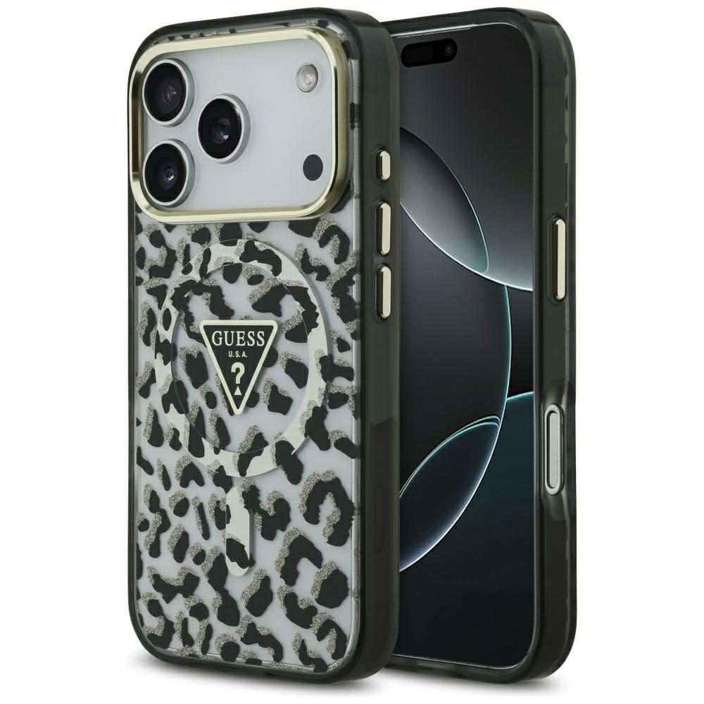 Guess Leopard Glitter MagSafe Case for iPhone 17 Pro - Blackeng