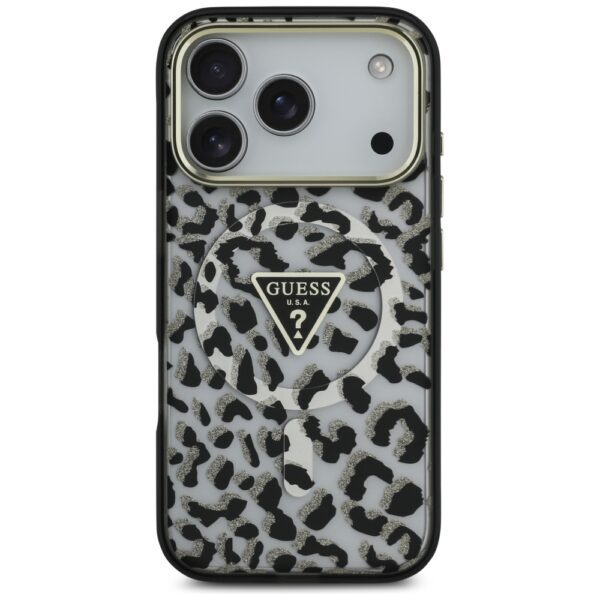 Guess Leopard Glitter MagSafe Case for iPhone 17 Pro - Blackeng