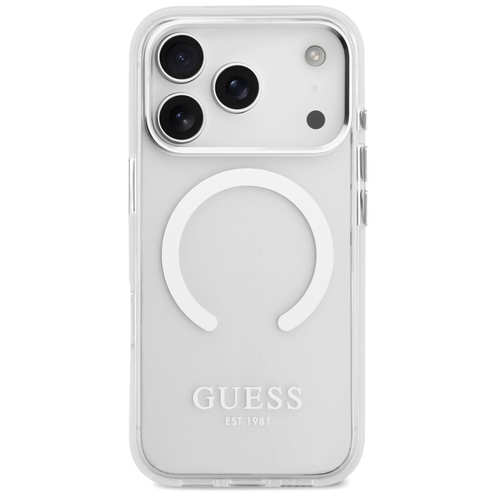 201203_3 Guess Metal Outline MagSafe case for iPhone 17 Pro - silvereng