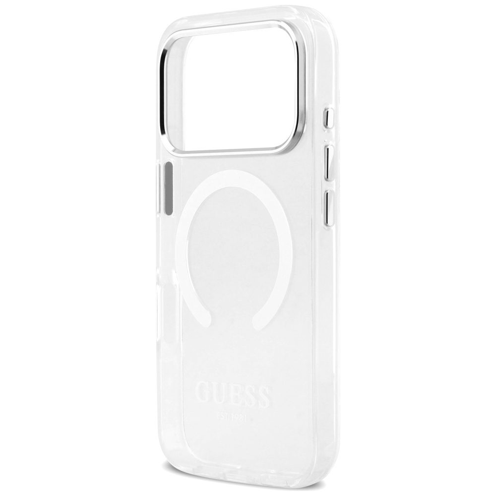 201203_6 Guess Metal Outline MagSafe case for iPhone 17 Pro - silvereng