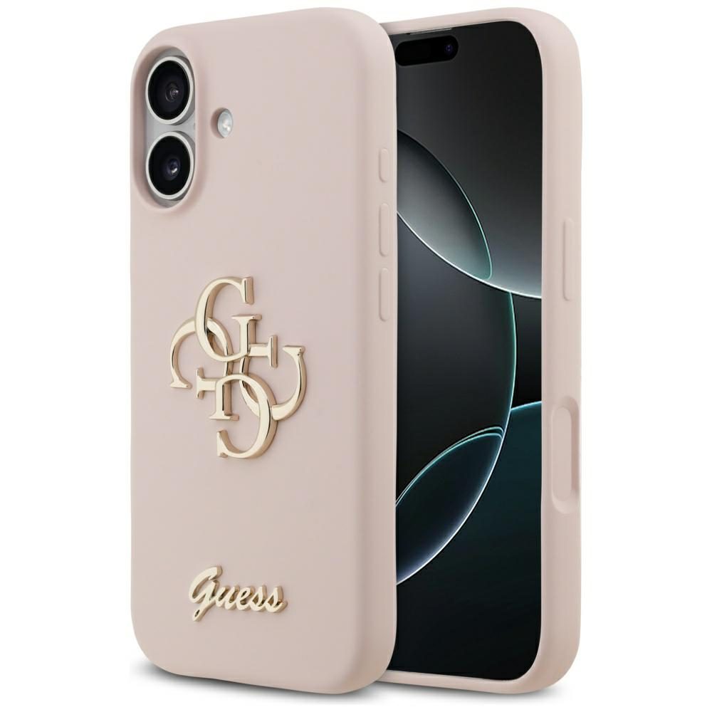 201227_1 Guess Silicone Big 4G Script Case for iPhone 17 - Pinkeng