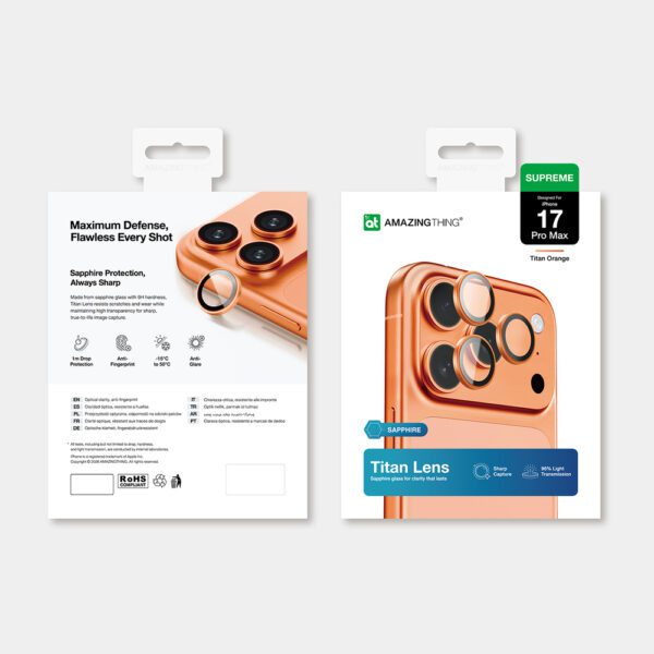 iPhone 17 AR Lens Glass Sapphire iPhone 17 Pro / Pro Max Titan Orangeeng