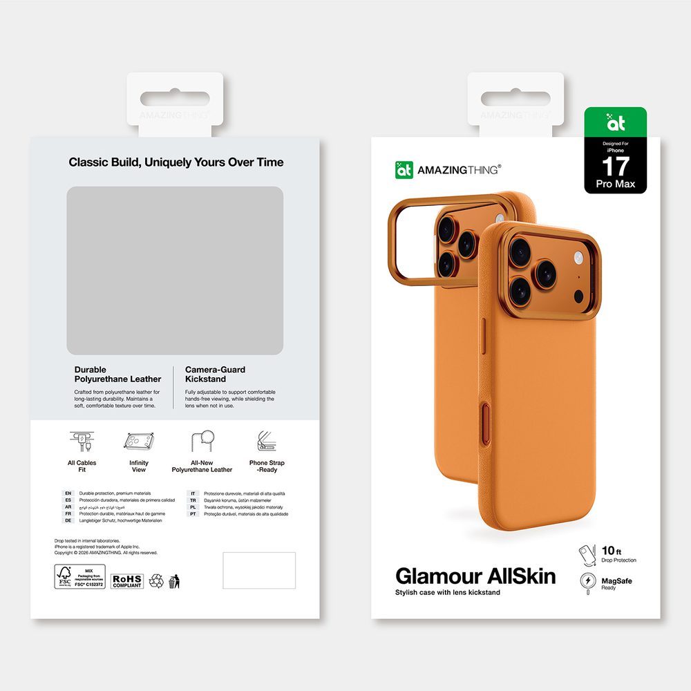 AmazingThing Glamor 3 Lens iPhone 17 Pro Max Titan Orangeeng