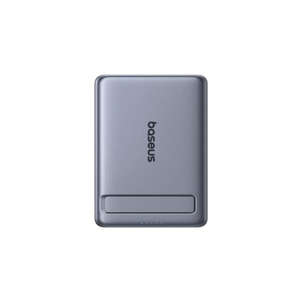 Powerbank Baseus PicoGo AM31 Qi2 5000mAh 20W ultracienki kompatybilny z MagSafe z podstawką z kablem plecionym Baseus Simple USB-C 20cm - szarypol