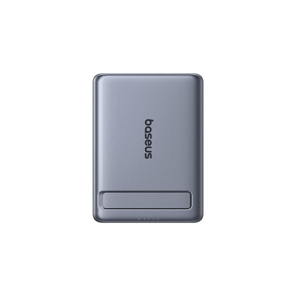 Powerbank Baseus PicoGo AM31 Qi2 5000mAh 20W ultracienki kompatybilny z MagSafe z podstawką z kablem plecionym Baseus Simple USB-C 20cm - szarypol