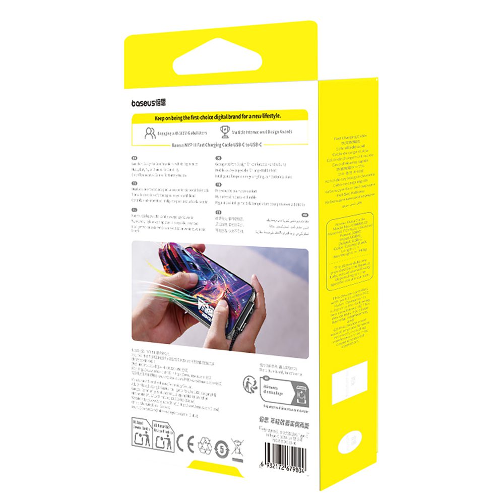 Kabel Baseus MVP 3 USB-C - USB-C 100W kątowy 1m - czarnypol