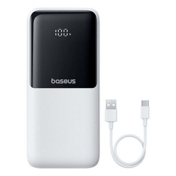 201610_7 Powerbank Baseus Lipow 20000mAh 22,5W z dwoma wbudowanymi kablami z dodatkowym kablem Baseus Simple USB-A - USB-C 3A 20cm - białypol
