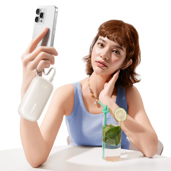 201612_5 Powerbank Baseus EnerFill FC21 Qpow 3 Ultra 10000mAh 22,5W z dołączonym kablem-smyczą - beżowypol