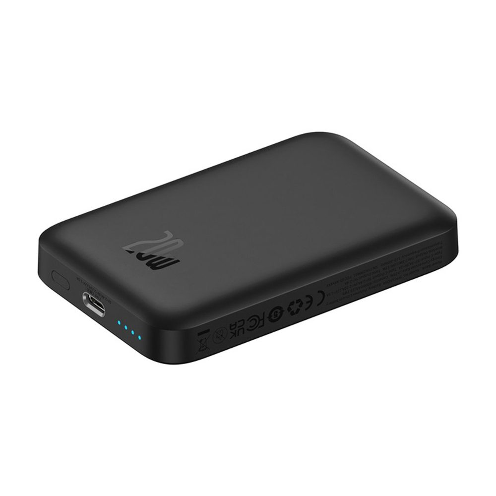Powerbank Baseus Magnetic Mini Air 6000mAh 20W z ładowaniem indukcyjnym z kablem Baseus Simple USB-C (20V/3A) 30cm - czarnypol