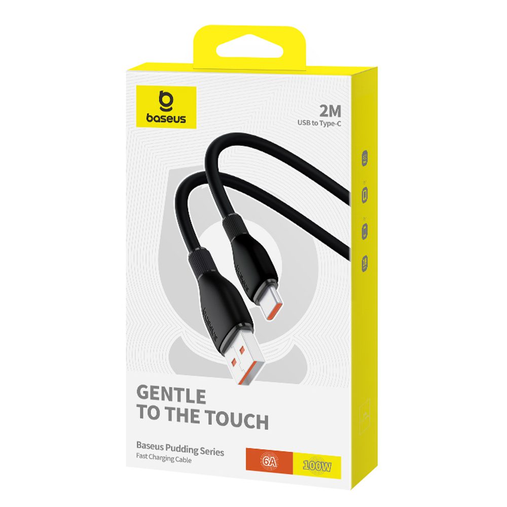 Kabel Baseus Pudding Series 100W USB-A - USB-C 2m - czarnypol