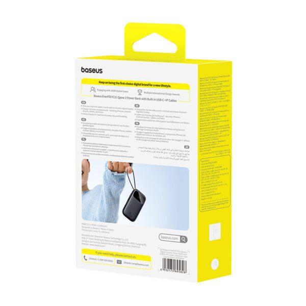 201618_6 Powerbank Baseus EnerFill FC31 10000mAh 45W z kablami USB-C i Lightning - czarnypol