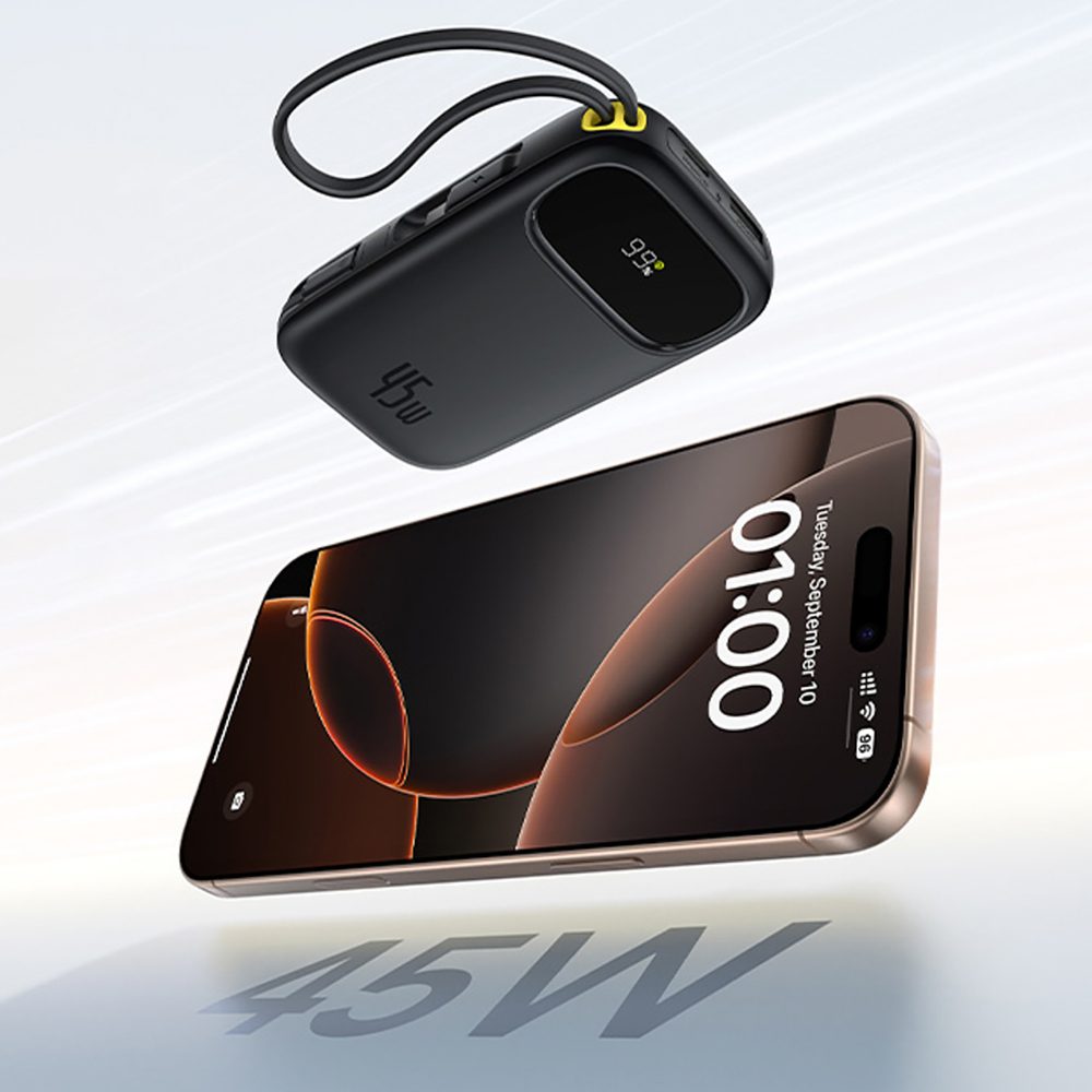 201618_7 Powerbank Baseus EnerFill FC31 10000mAh 45W z kablami USB-C i Lightning - czarnypol