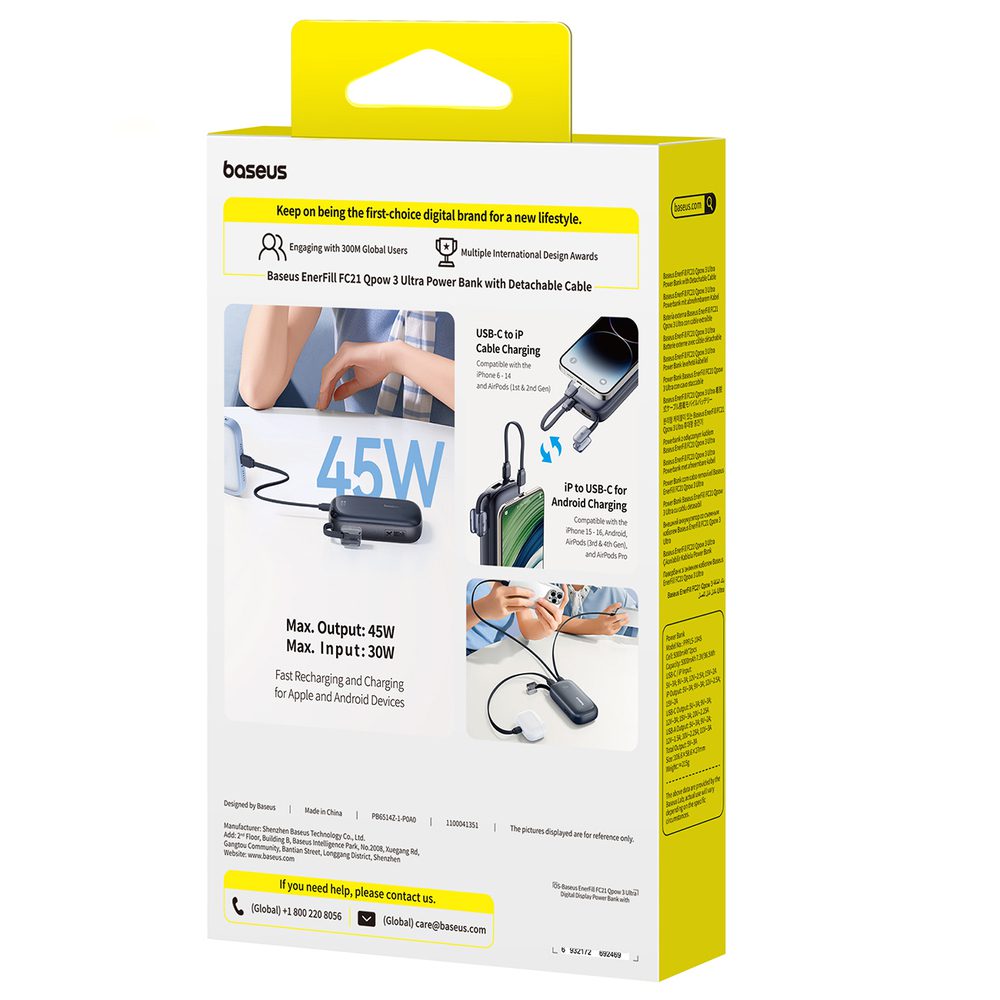 201621_4 Powerbank Baseus EnerFill FC21 Qpow 3 Ultra 10000mAh 45W z dołączonym kablem-smyczą - czarnypol