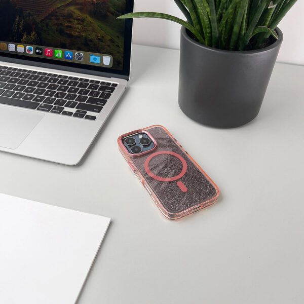 Glitter Case MagSafe Pink Samsung Galaxy S26pol