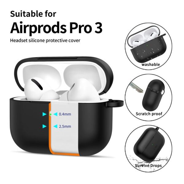Tech-Protect Silicone Hook Case for AirPods Pro 3 - Blackeng